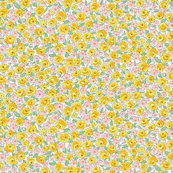 Liberty London Crib Sheet: Yellow Floral Fitted Sheet