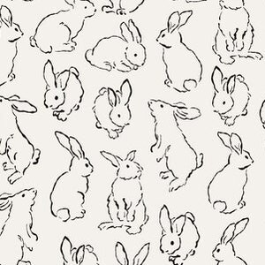Bunny Crib Sheet - rabbits Nursery Fitted Crib Sheets /charcoal black Mini Baby Sheet Boy Baby Bedding peter rabbit neutral