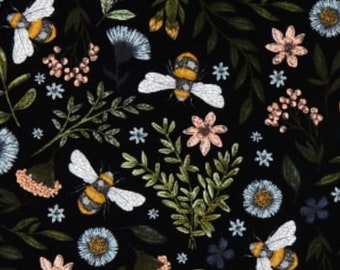 Bumble Bee Spjälsängslakan: Krämfärgad och guldfärgad blommig sängkläder för barn