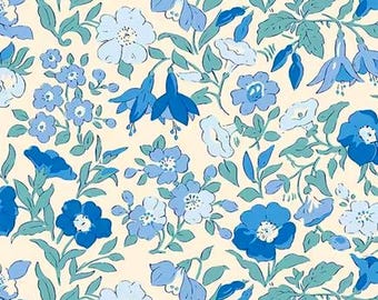 crib sheets Fitted Sheets LIBERTY London - blue floral vintage toddler baby