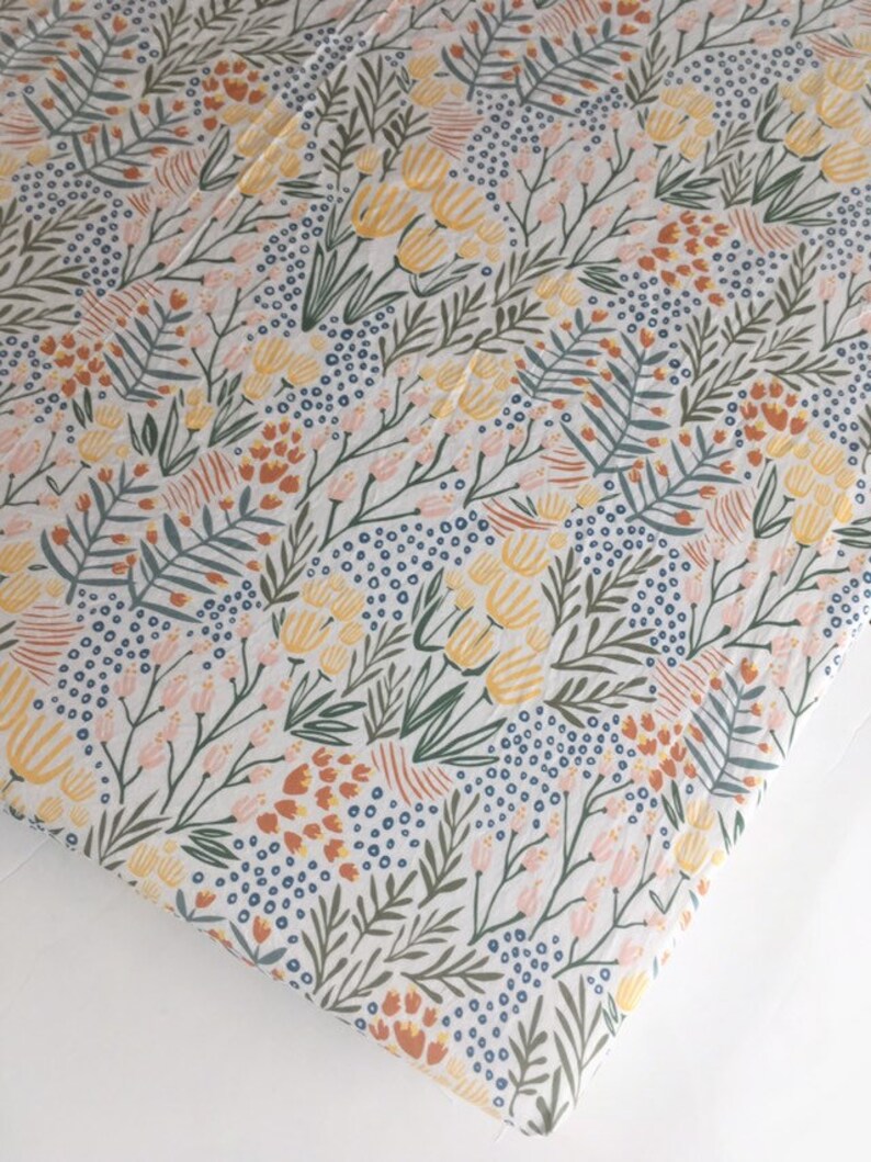 Girls Crib Bedding Boho Changing Pad Covers / Botanical Floral Etsy