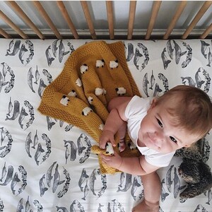 Whale Baby Bedding - Fitted Crib Sheet / Mini Crib Sheets / Changing Pad Cover / Nautical Baby Bedding / Etsy Baby Bedding