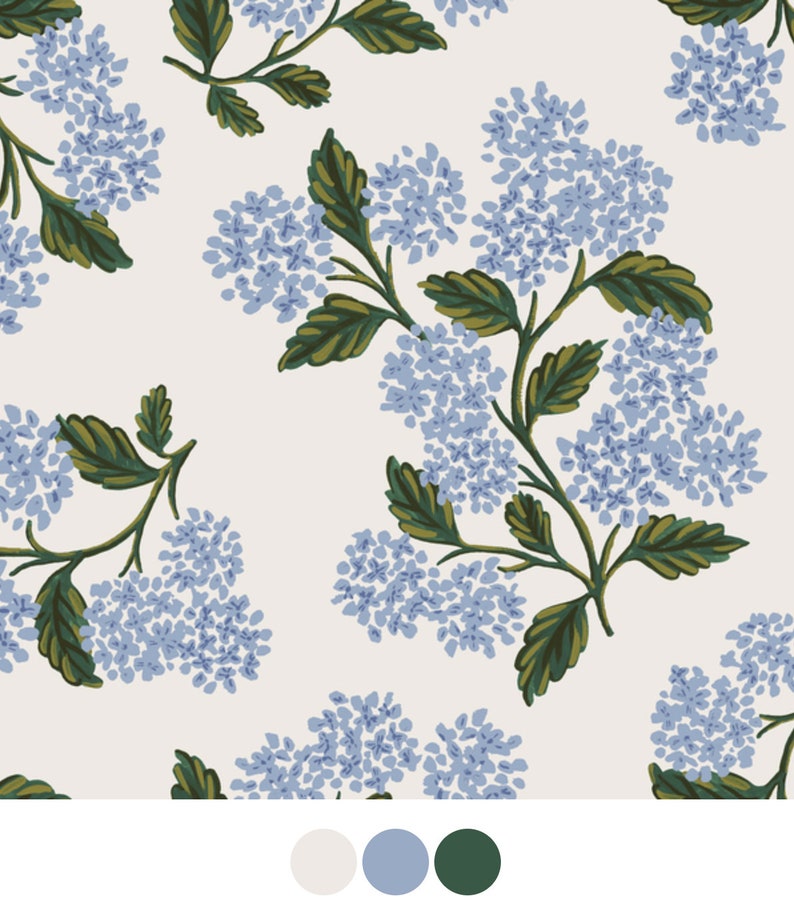 Rifle paper co. Crib Bedding .white blue floral baby Hydrangea .Mini Crib sheet .Blue Changing Pad Covers .Fitted Crib Sheet Vintage Floral image 5