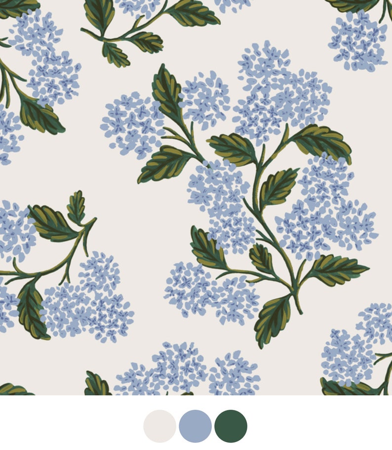 Rifle Paper Co. Crib Bedding .white Blue Floral Baby Hydrangea Etsy
