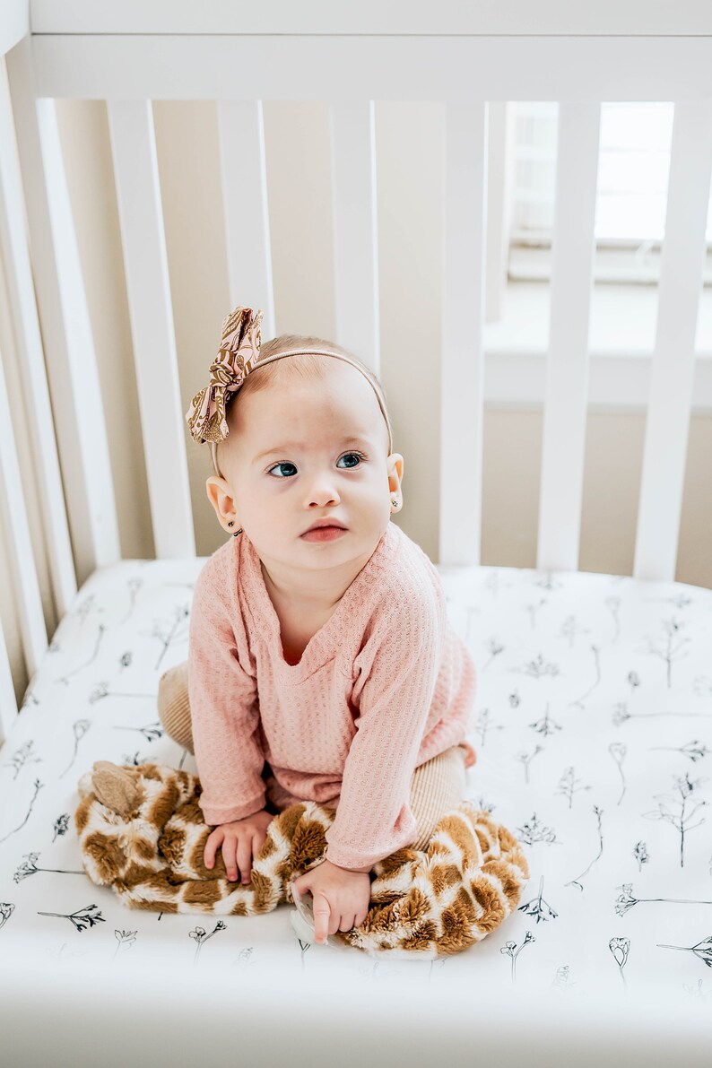 MINIMALIST Black White Baby Bedding Botanical modern Nursery Etsy