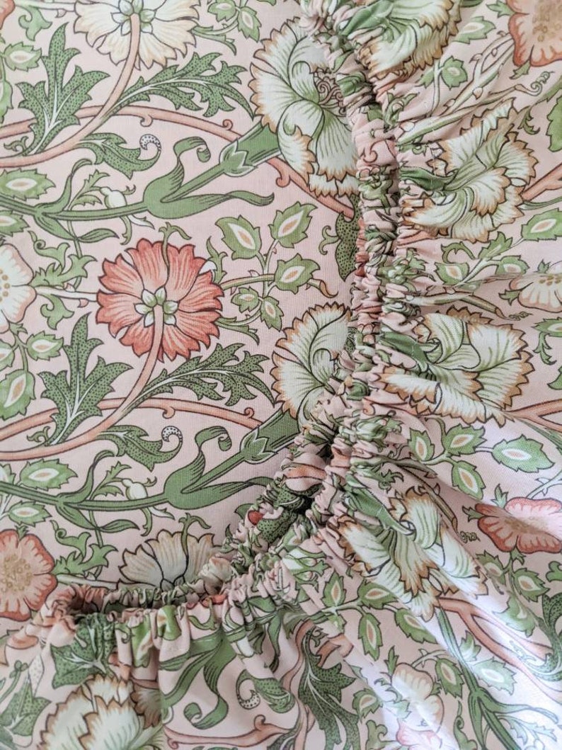 William Morris Baby Bedding READY SHIP Eucalyptus GREEN peachy pink rose Fitted Crib Sheets cream blush Mini Sheets Bedding classic image 6