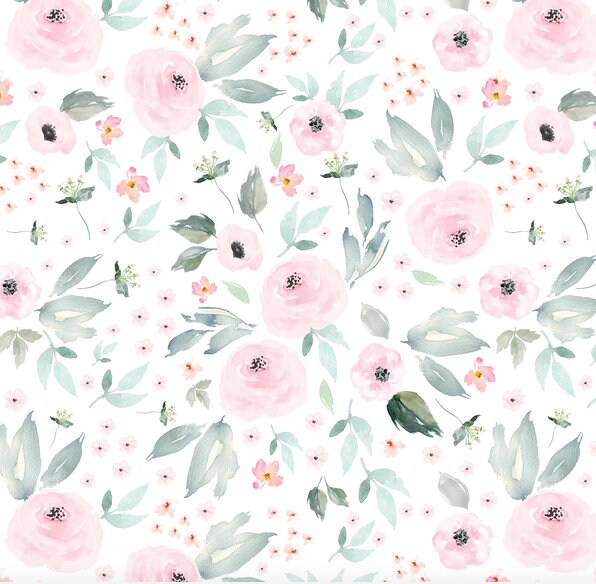 pink and green crib bedding