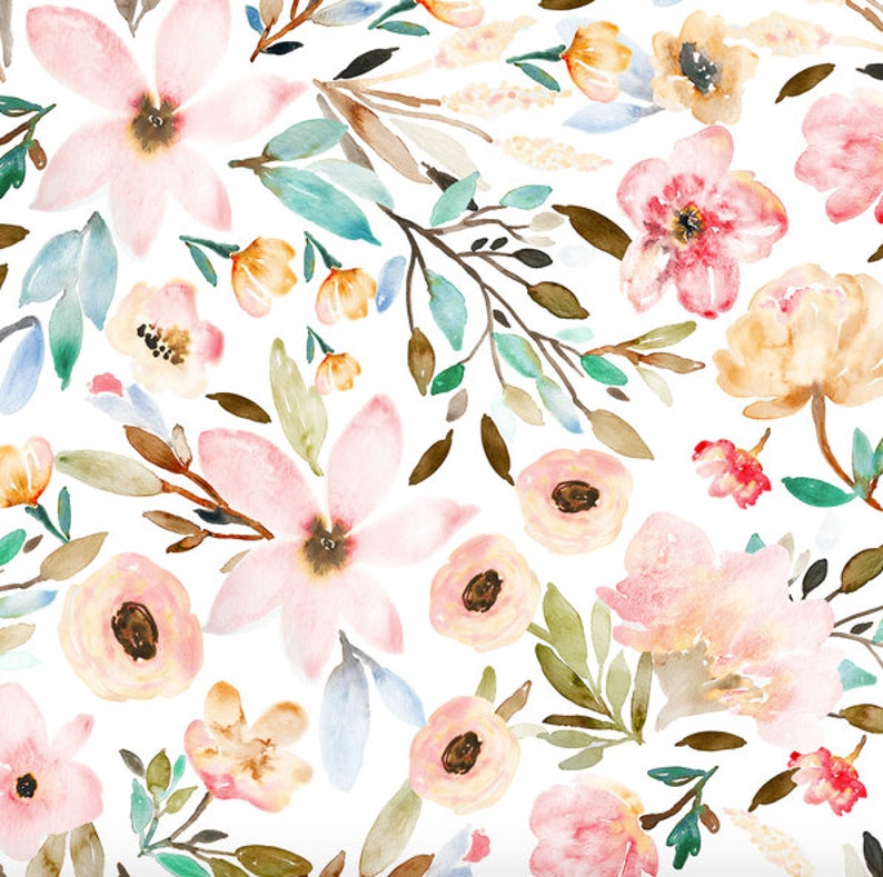 floral crib sheet and changing pad cover