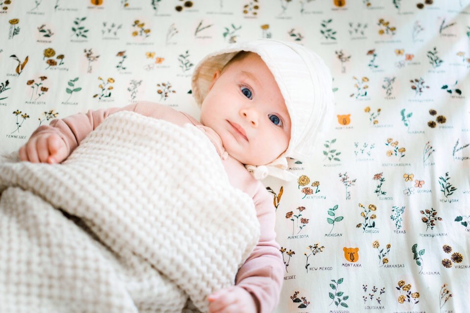 BOHO Crib Sheet Fitted Crib Sheet / Floral Nursery Bedding / Etsy