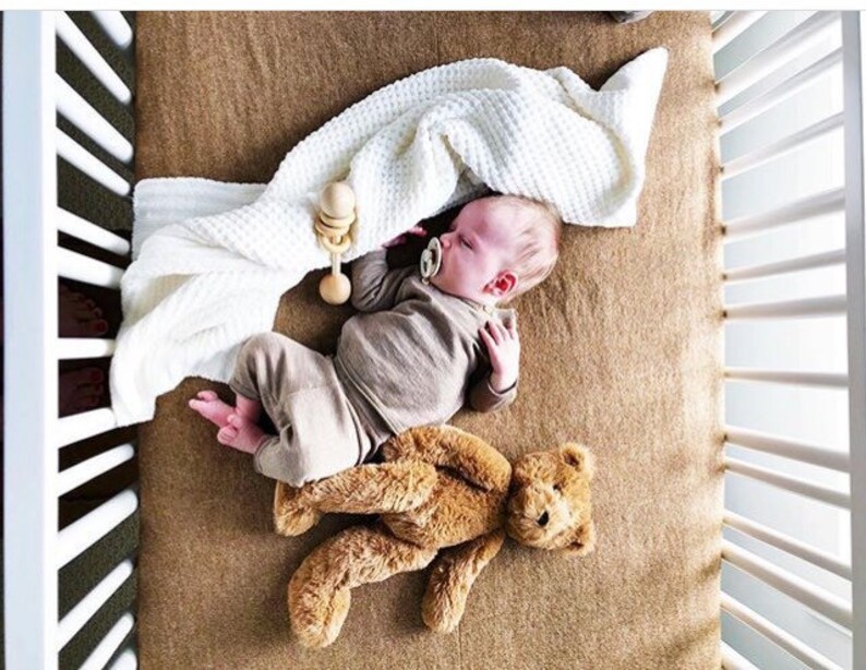 LINEN Baby Bedding Nutmeg Neutral Fitted Crib Sheets /linen Etsy