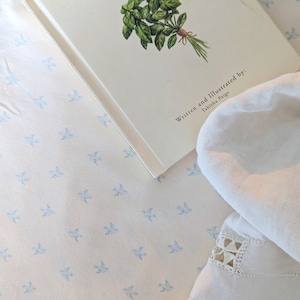 blue Baby Bedding bird petite Crib Sheet soft light blue Nursery Bedding /Changing Pad Covers Mini Crib Bedding vintage floral Lady Bird