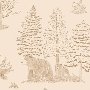 Neutral Baby Bedding Alaska Crib Sheet wilderness | beige Crib Bedding | Fitted Crib Sheet Cot Bedding woods Nursery forest