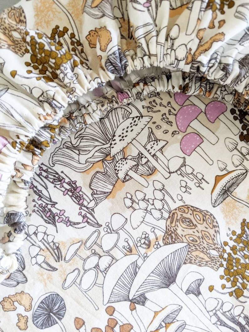 Mushroom Baby Bedding ORGANIC Cotton Crib Sheet NEUTRAL Etsy