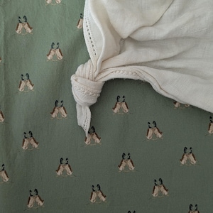 mallard duck Crib Sheet green Print Crib Sheet Girl warm colors Crib Bedding Girls boys simple Fitted Sheet Nursery changing pad cover