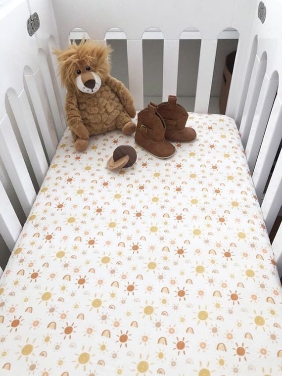 READY to SHIP Sunshine Baby Bedding GIRLS Rainbow Bedding /  Nursery  Bedding / You Are My Sunshine Nursery / Sun Rainbow Nursery 