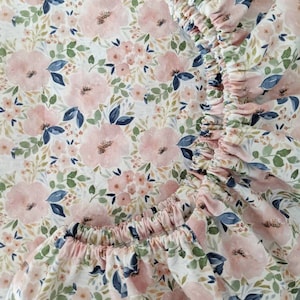 Blush Pink crib sheet Boho garden Changing Pad Covers Bohemian Floral Nursery watercolor blue Baby Bedding Mini Crib Sheet /Girls Cot Sheets