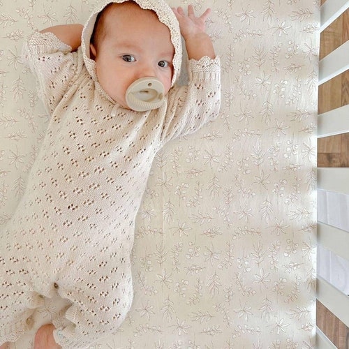 ORGANIC Neutral Nursery Baby Bedding beige Crib Sheets mini Etsy