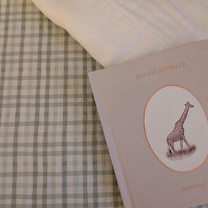 Sage Green Gingham Fitted Crib Sheet: Baby Bedding