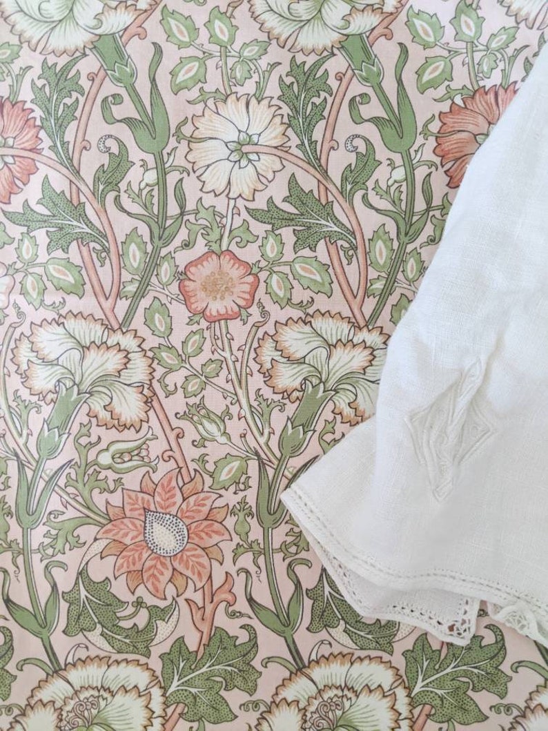 William Morris Baby Bedding READY SHIP Eucalyptus GREEN peachy pink rose Fitted Crib Sheets cream blush Mini Sheets Bedding classic image 1