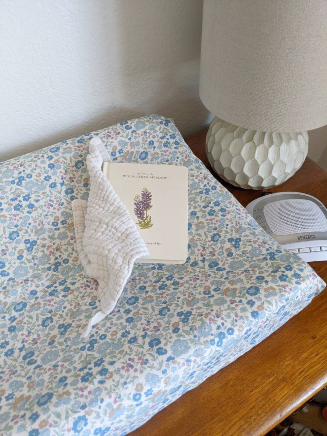 Petite Garden Sheets Blue Pink Floral Baby Bedding Crib Sheet Girls