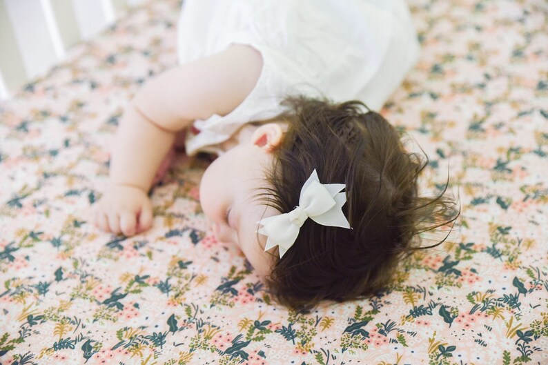 Ready To Ship Mini Sheet Fitted Crib Sheet Floral Baby Etsy
