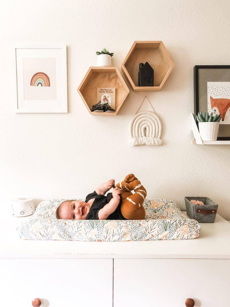 Girls Crib Bedding Boho Changing Pad Covers / Botanical Floral Etsy