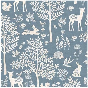 READY to SHIP Mini Crib Sheet NEUTRAL blue Crib Sheet Woodland Baby Bedding Farmhouse Nursery Fitted Crib Sheet / Neutral Crib Bedding