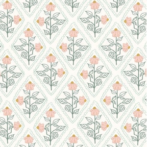 Cottage printanier vert pâle Linge de lit pour bébé Drap pour lit de bébé rose clair Treillis Babiease