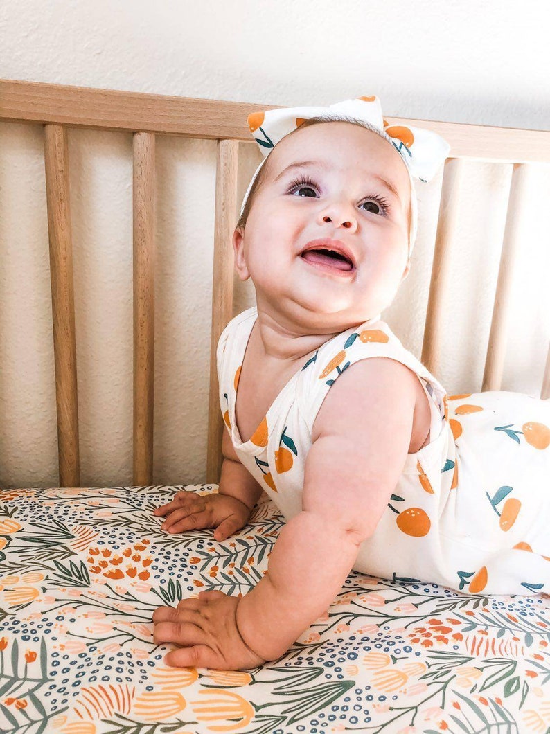 Girls Crib Bedding Boho Changing Pad Covers / Botanical Floral Etsy