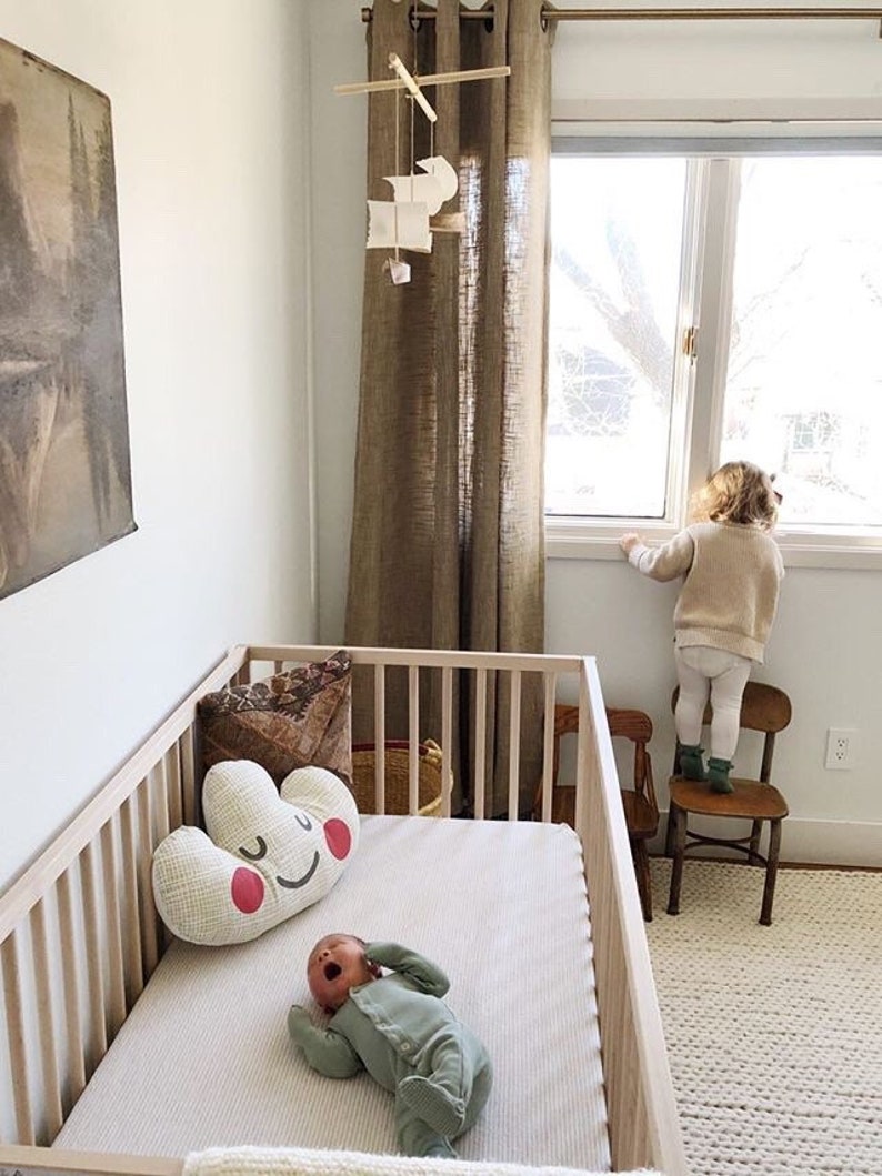 LINEN Baby Bedding Tan Neutral Bedding /beige Crib Sheets Etsy