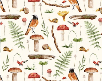 mushroom Baby Bedding cotton Crib Sheet fern birds neutral Changing Pad Covers Mini Sheets Forest floor Sheet Bedding snails evergreen woods