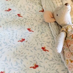 Classic baby blue Baby Bedding Toile Crib Sheet birds Light Blue Nursery Bedding /Changing Pad Covers /Mini Crib Sheets Bedding Bunny