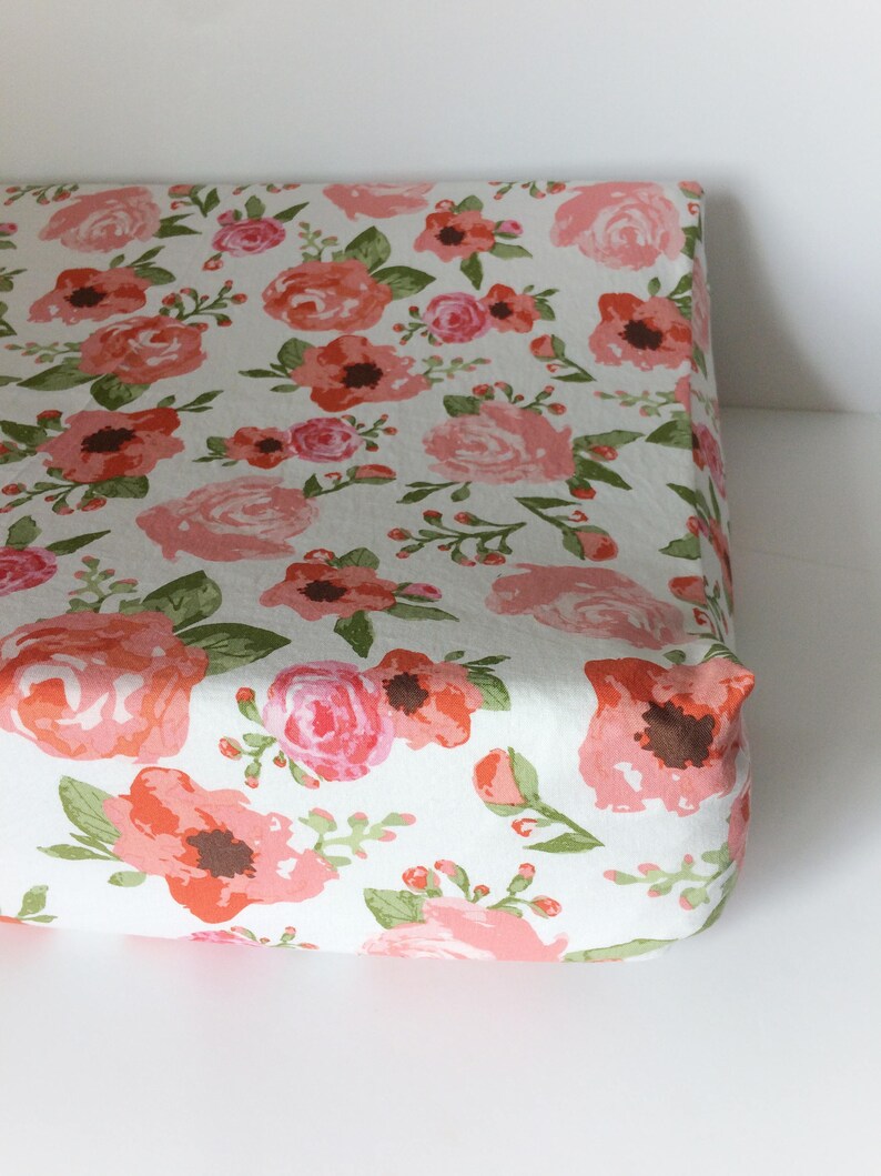 Fitted Crib Sheet Floral Baby Bedding / Floral Crib Sheet / Etsy