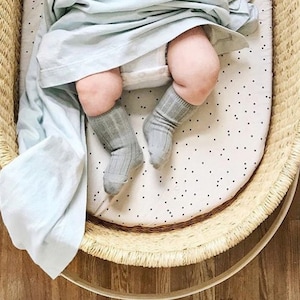 Moses Basket Sheet - Sábana de moisés -Hoja personalizada / Moses Basket Bedding / Custom Baby Bedding Mini / Neutral Nursery / Baby Cuna Sheet