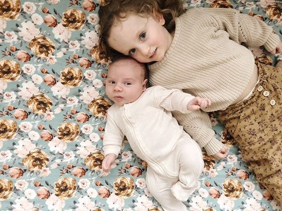 Girls Crib Sheet BLUSH BOHEMIAN Bedding Mini Crib Girl Baby