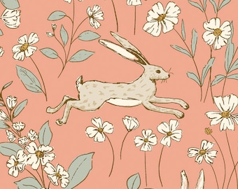 Coral Girls Bedding garden crib sheet Changing Pad Cover sage Nursery Muted Floral hare bunny delicate Girls Crib Bedding Indie