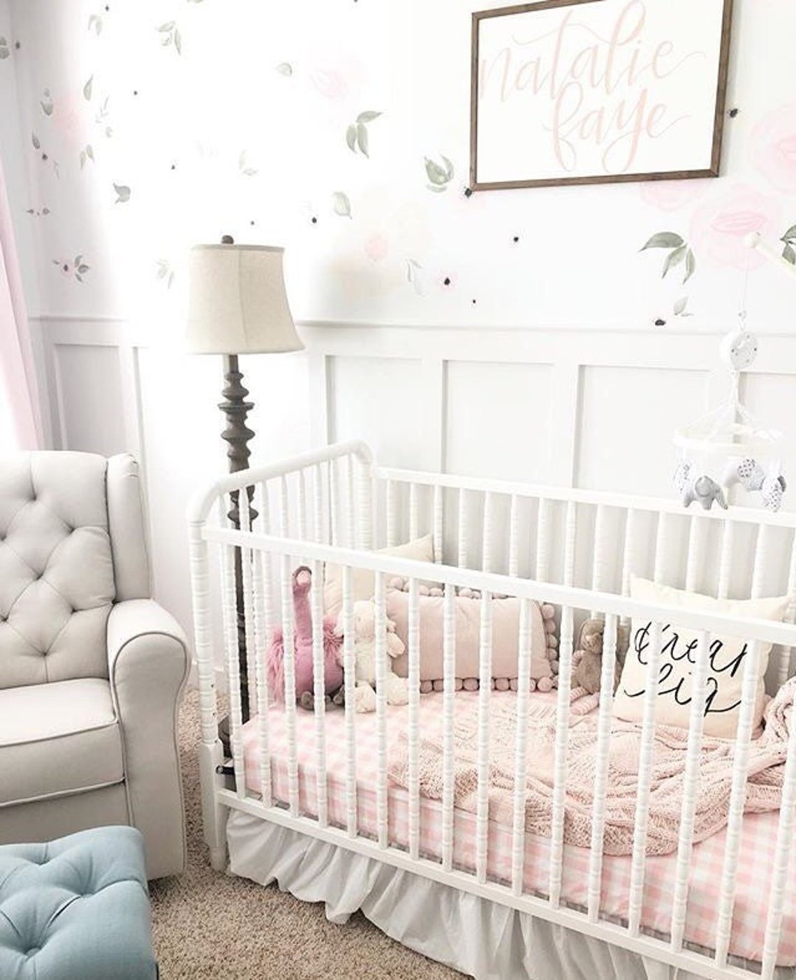 Gingham Baby Bedding Fitted Crib Sheets /shell Pink Baby Etsy