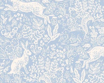 Toile MINI Crib Sheets READY SHIP- Fitted Baby Bedding baby Blue rabbit Floral Nursery bunny Baby Girl Bedding cotton Fitted