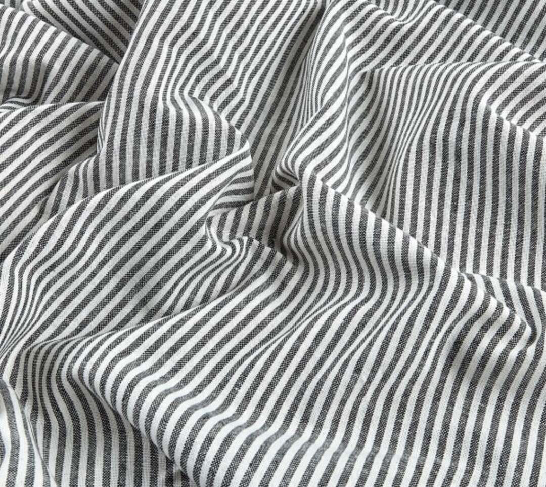 LINEN Baby Bedding Black Stripe Neutral Bedding / Crib Sheets /changing ...