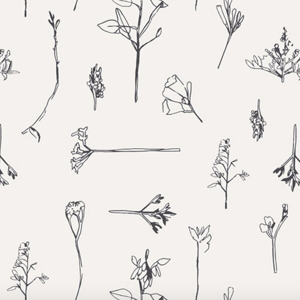 MINIMALIST Black White Baby Bedding Botanical modern Nursery Etsy