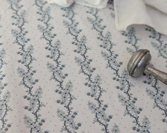 Floral Crib Sheet: Teal Meadow Stripe, Cotton Fitted Sheet