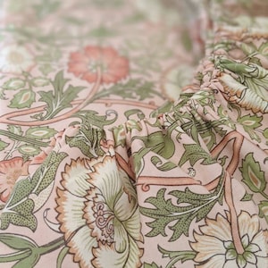 William Morris Baby Bedding READY SHIP Eucalyptus GREEN peachy pink rose Fitted Crib Sheets cream blush Mini Sheets Bedding classic image 3