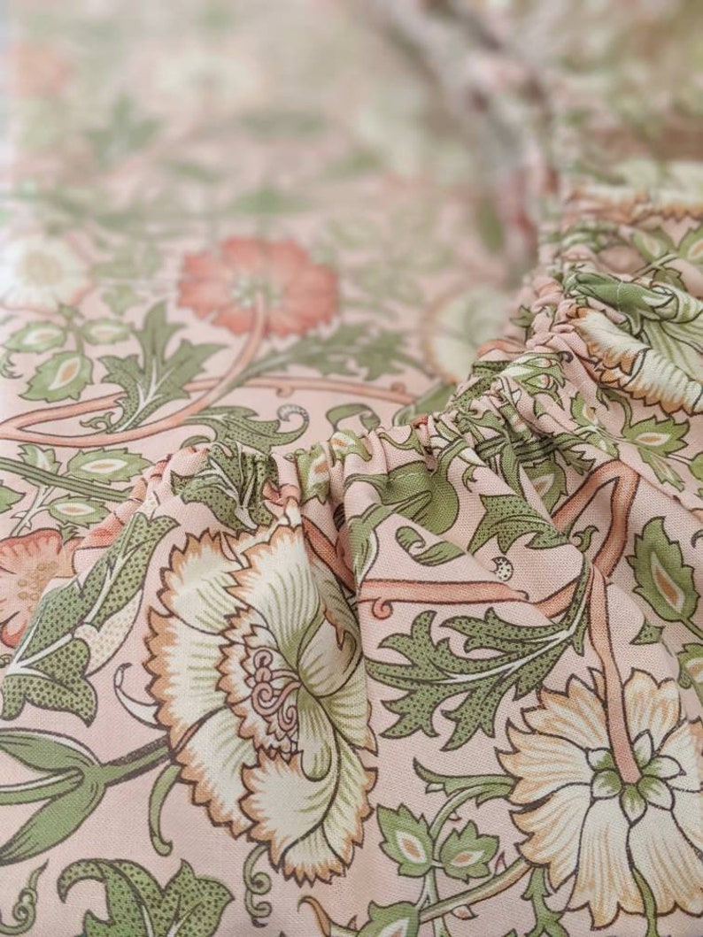 William Morris Baby Bedding READY SHIP Eucalyptus GREEN peachy pink rose Fitted Crib Sheets cream blush Mini Sheets Bedding classic image 3