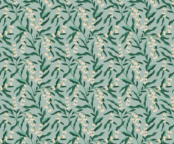 Lily of the Valley Baby Fitted Sheet: Green Floral Crib or Changing Pad Cover