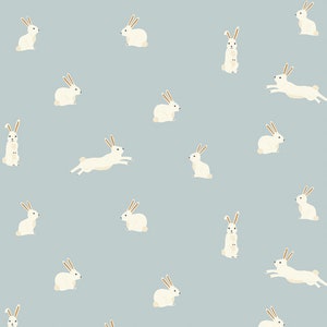 Pastel Baby Blue bunny Crib Sheet - Fitted Sheets custom Changing Pad Cover soft  blue Bloom Alma mini Set Cot