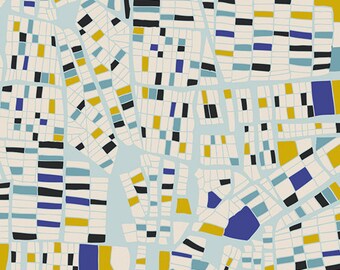 Modern Changing Pad Cover: Blue & Yellow Nursery Bedding