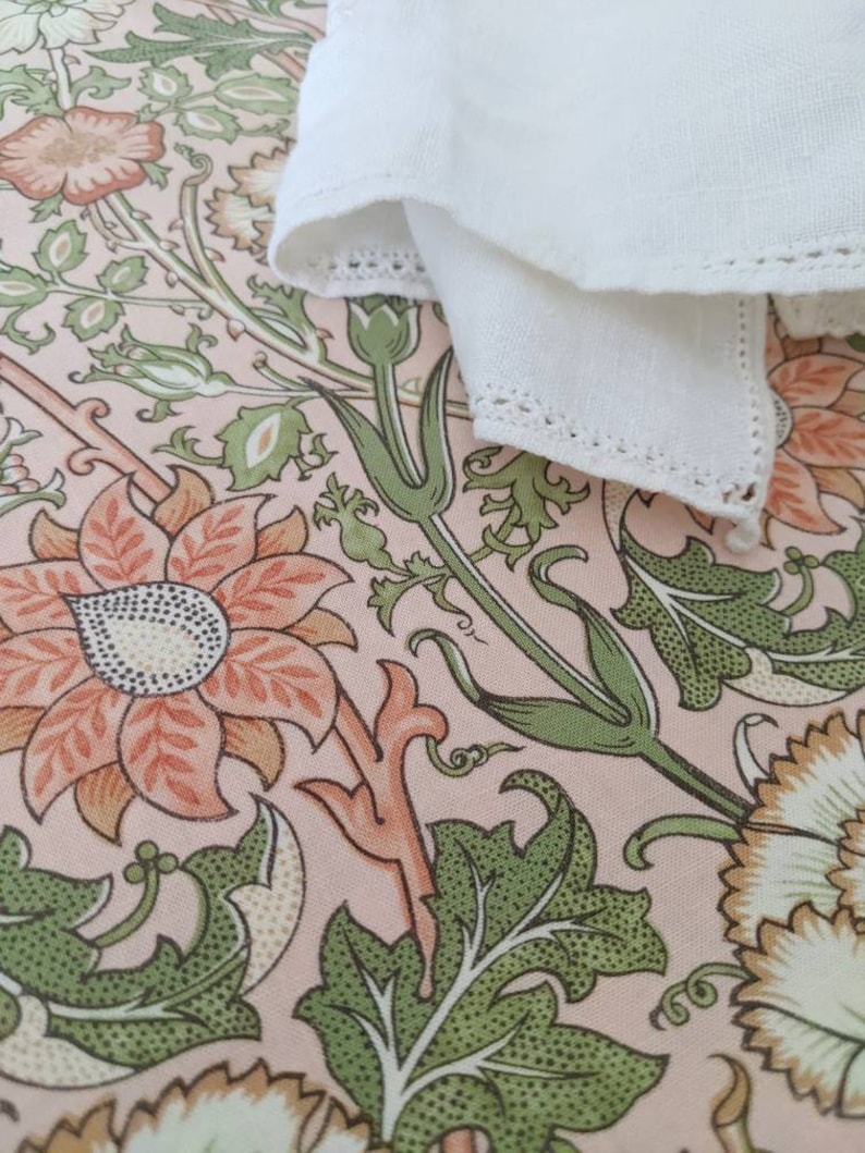 William Morris Baby Bedding READY SHIP Eucalyptus GREEN peachy pink rose Fitted Crib Sheets cream blush Mini Sheets Bedding classic image 4