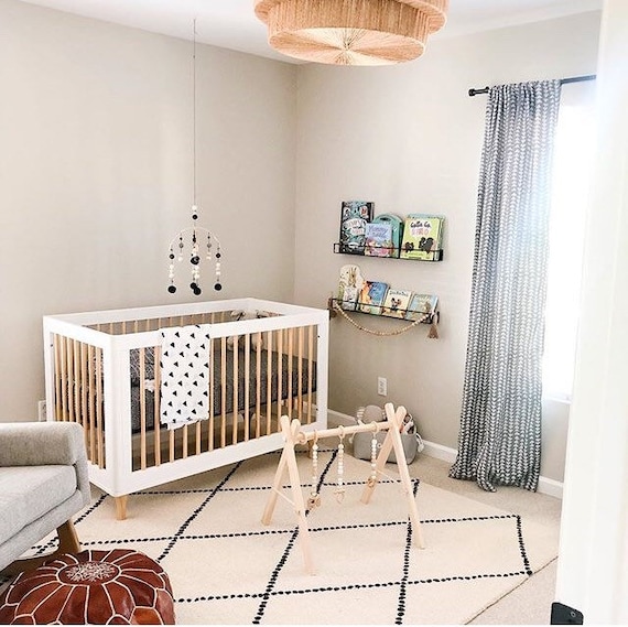 Neutral Crib Bedding Fitted Crib Sheet Black Cot Sheet Mini Etsy