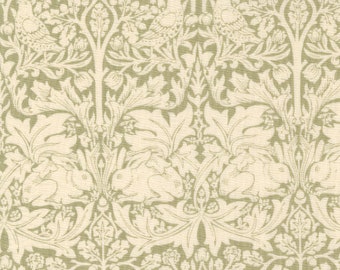 toile warm green Crib Sheet READY SHIP William Morris beige sage baby bedding FARMHOUSE bunny brer peter rabbit Nursery Boys Green