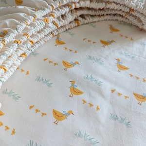 Baby Bedding ducks sheep farm Changing pad cot white yellow green Nursery Changing Pad Covers Mini sheets vintage